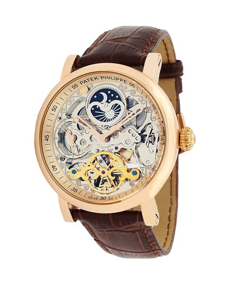 patek philippe skeleton watch replica|automatic skeleton watch with date.